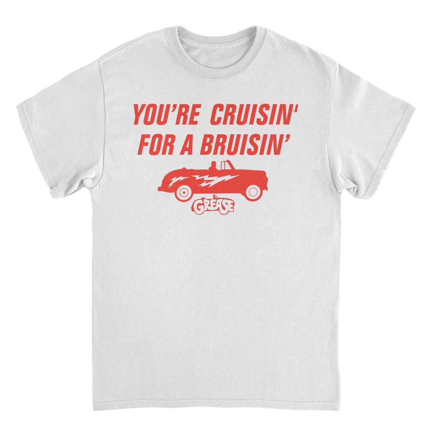 Grease Cruisin For A Bruisin Mens T Shirt White Officially Licensed