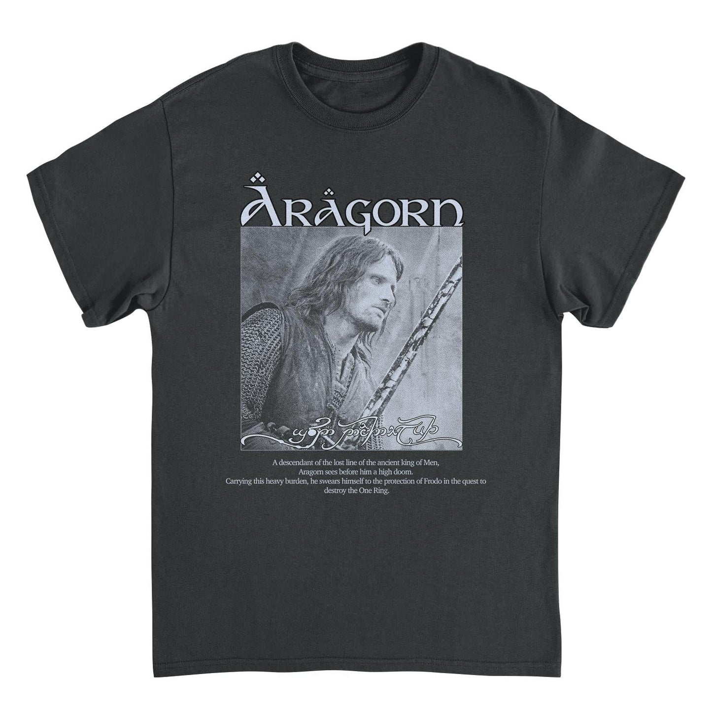 Lord of The Rings Aragorn Son of Arathorn Mens T Shirt Black Officially Licensed