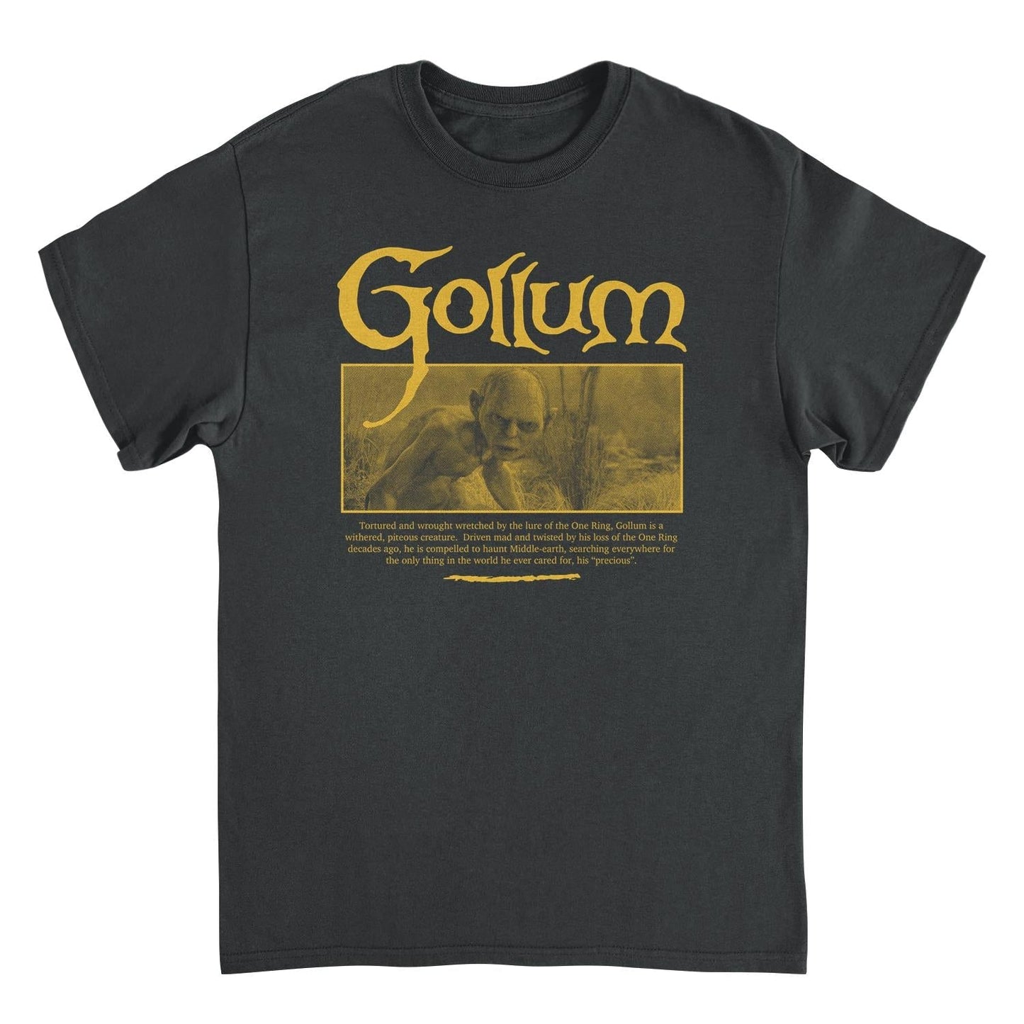 Lord of The Rings Gollum Mens T Shirt Black Officially Licensed