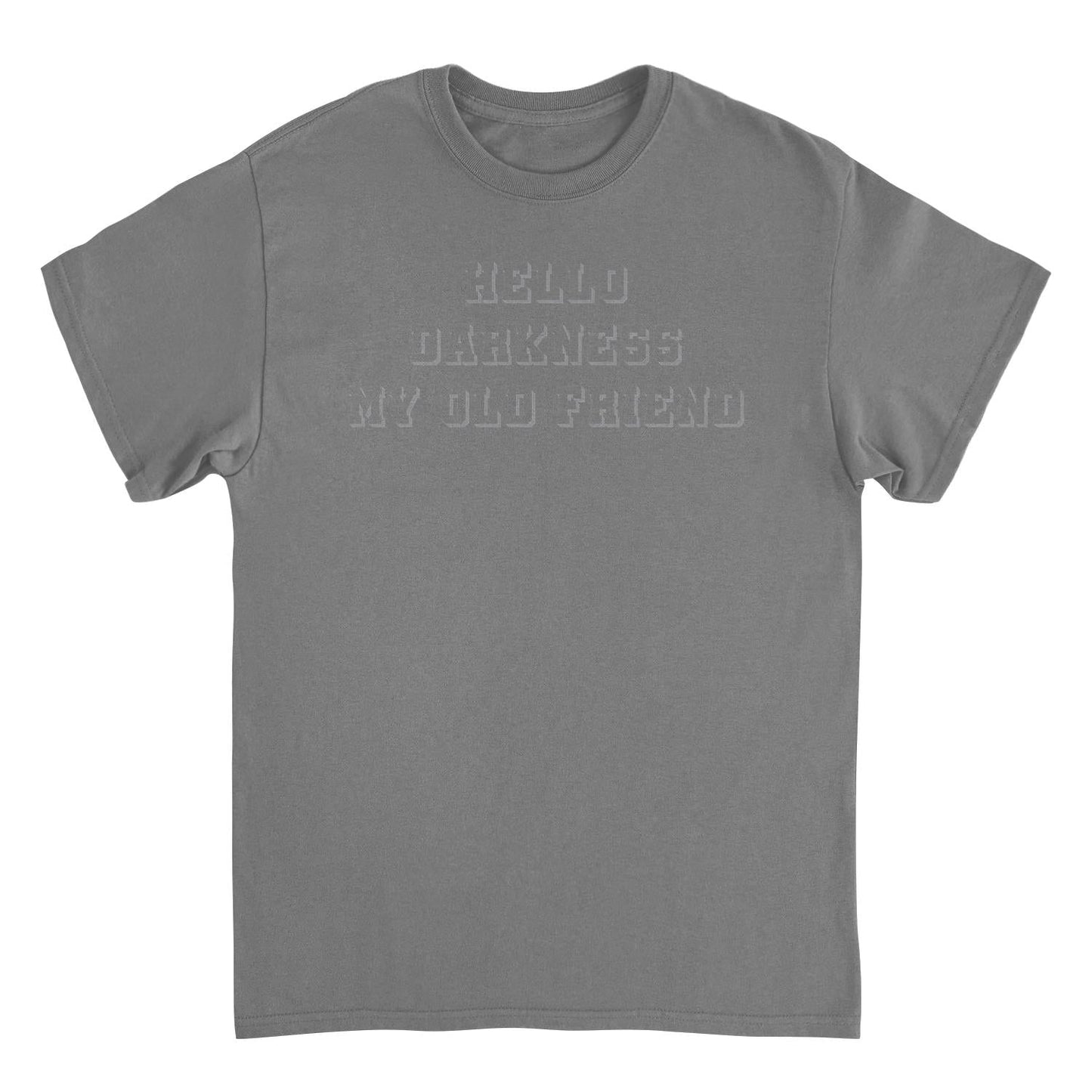 Hello Darkness Funny Mens T shirt Charcoal Officially Licensed