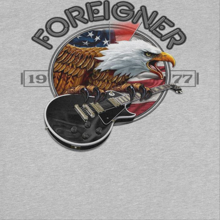 Foreigner Foreigner Eagle 2022 Mens T Shirt Sport Grey Officially Licensed