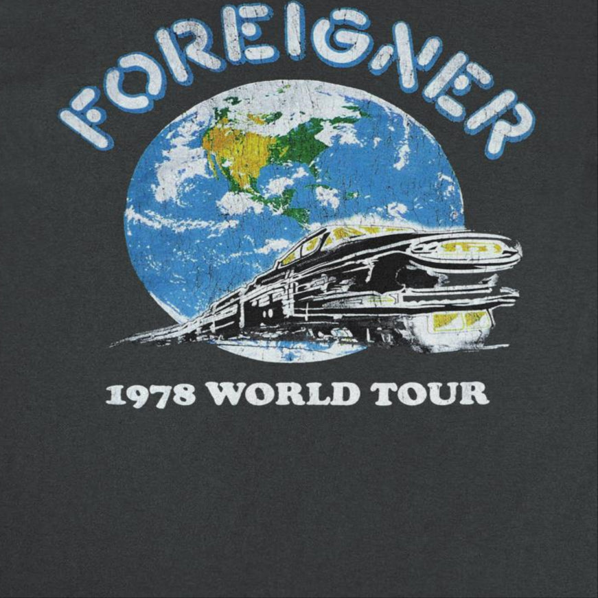 Foreigner 1978 World Tour Mens T Shirt Black Officially Licensed
