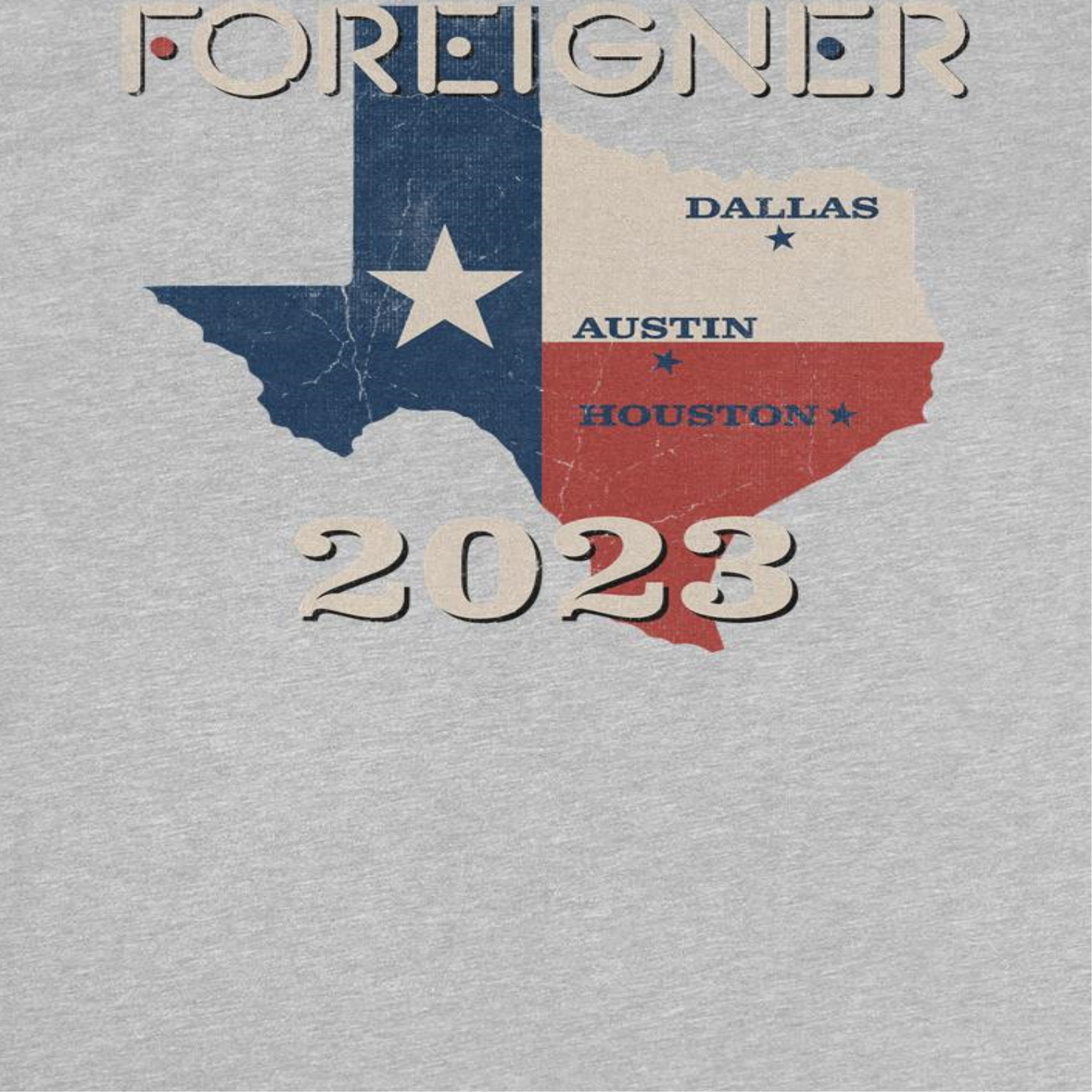Foreigner Texas Farewell Mens T Shirt Sport Grey Officially Licensed