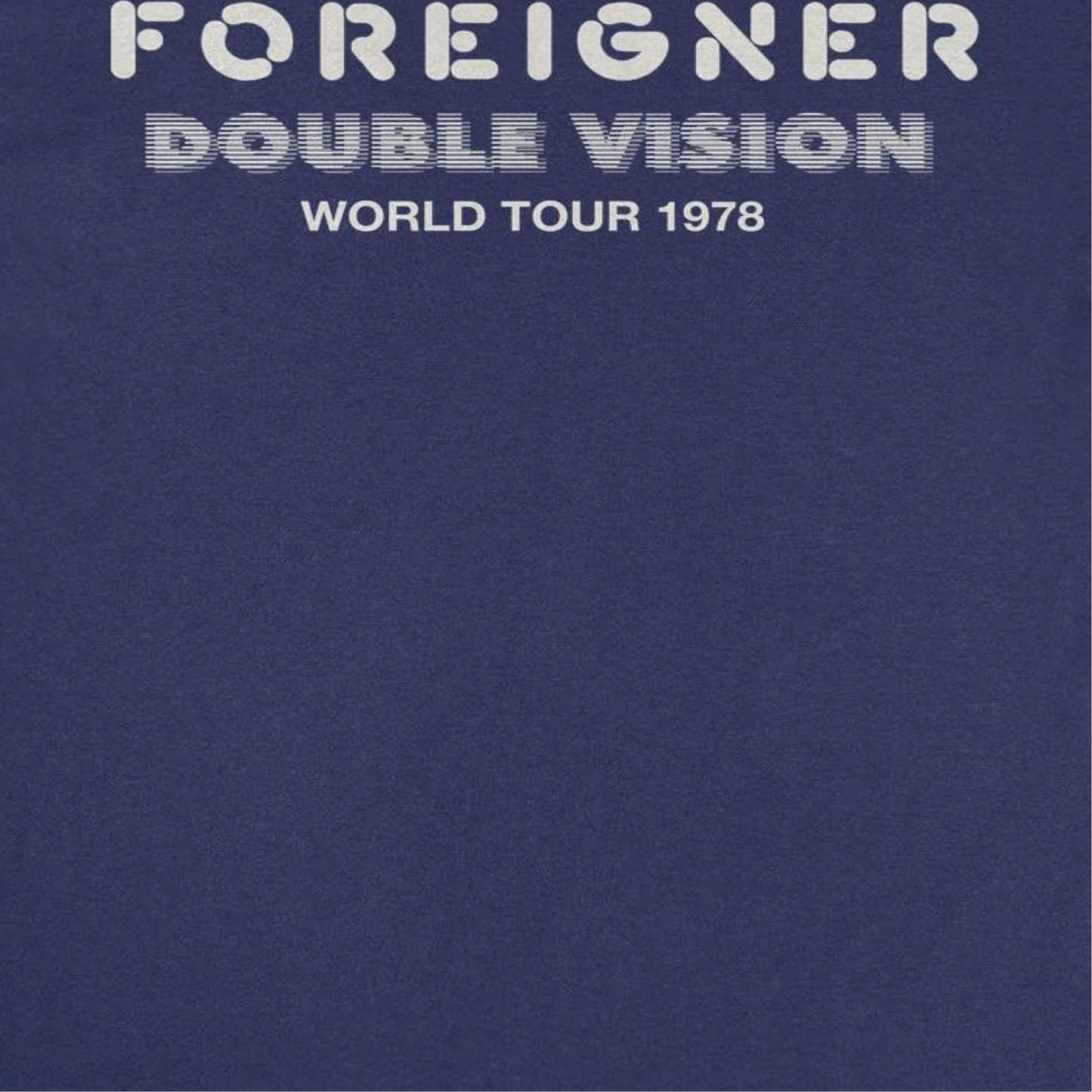 Foreigner Double Vision World Tour Mens T Shirt Navy Blue Officially Licensed