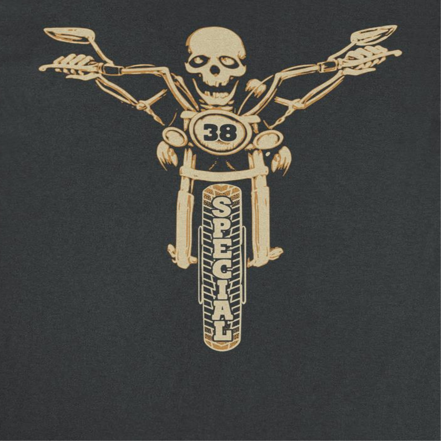 38 Special Skeleton on Bike Mens T Shirt Black Officially Licensed