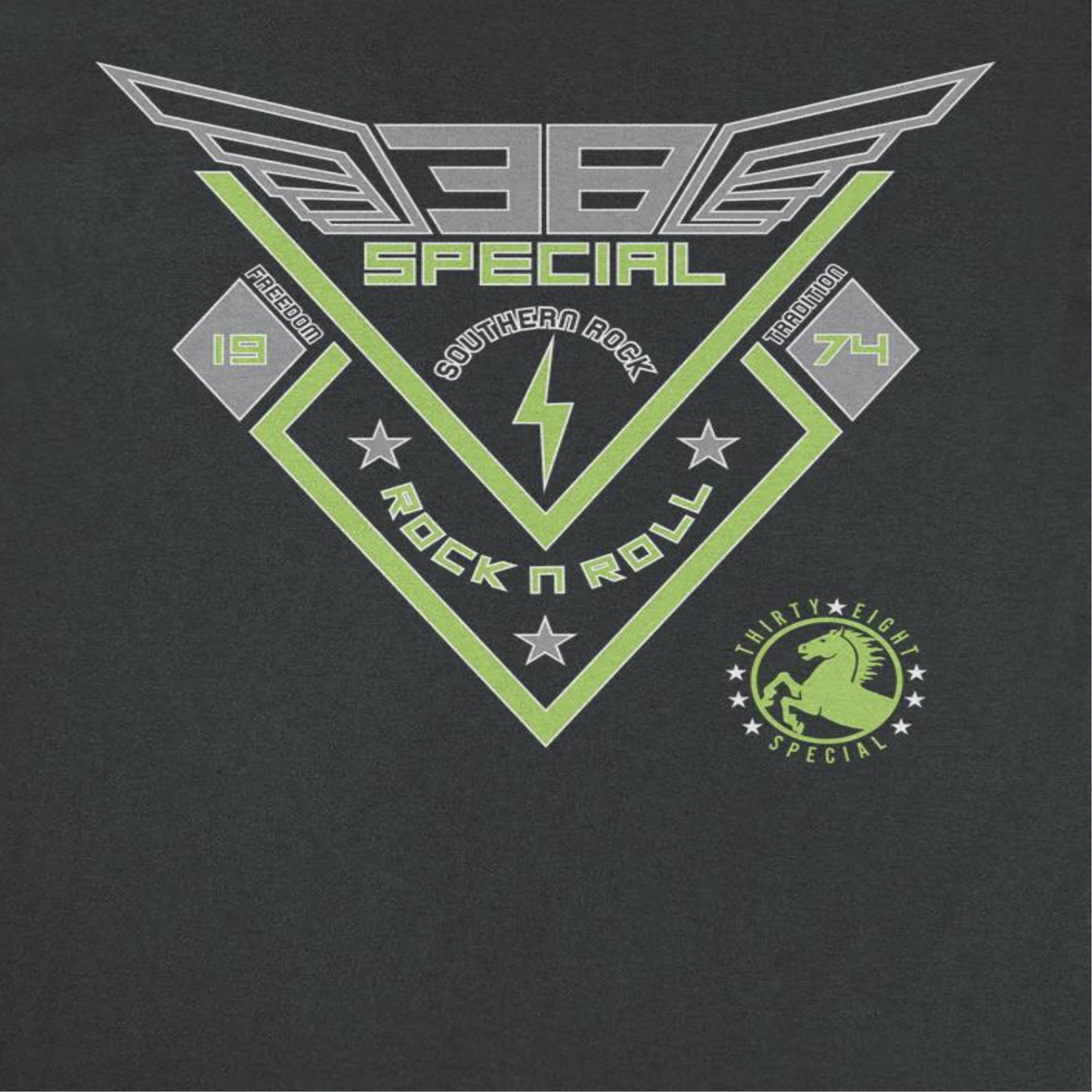 38 Special Southern Rock and Roll 74 Mens T Shirt Black Officially Licensed