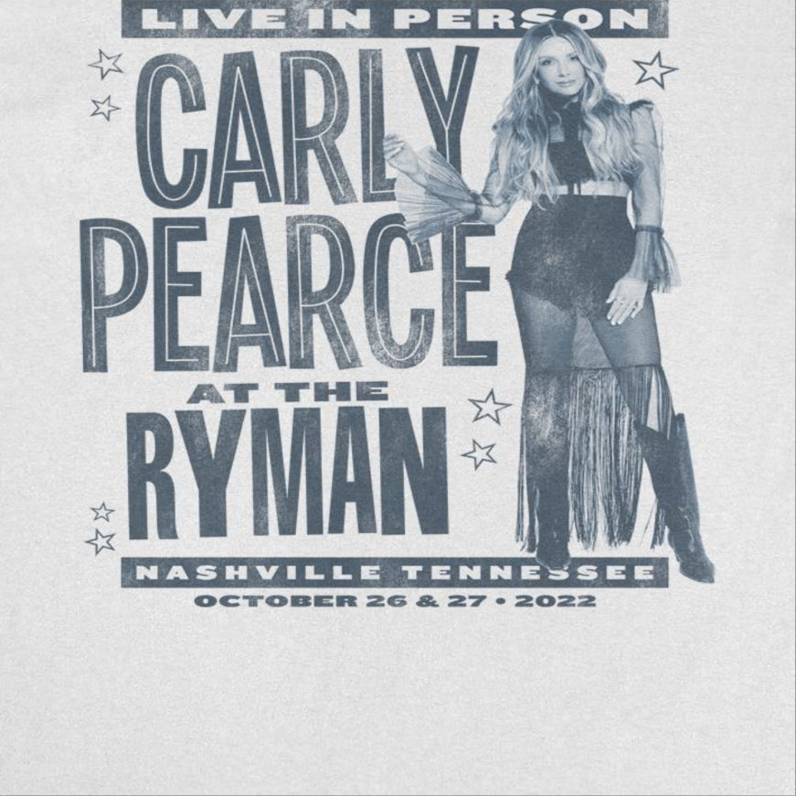 Carly Pearce Oct 2022 Ryman Mens T Shirt White Officially Licensed