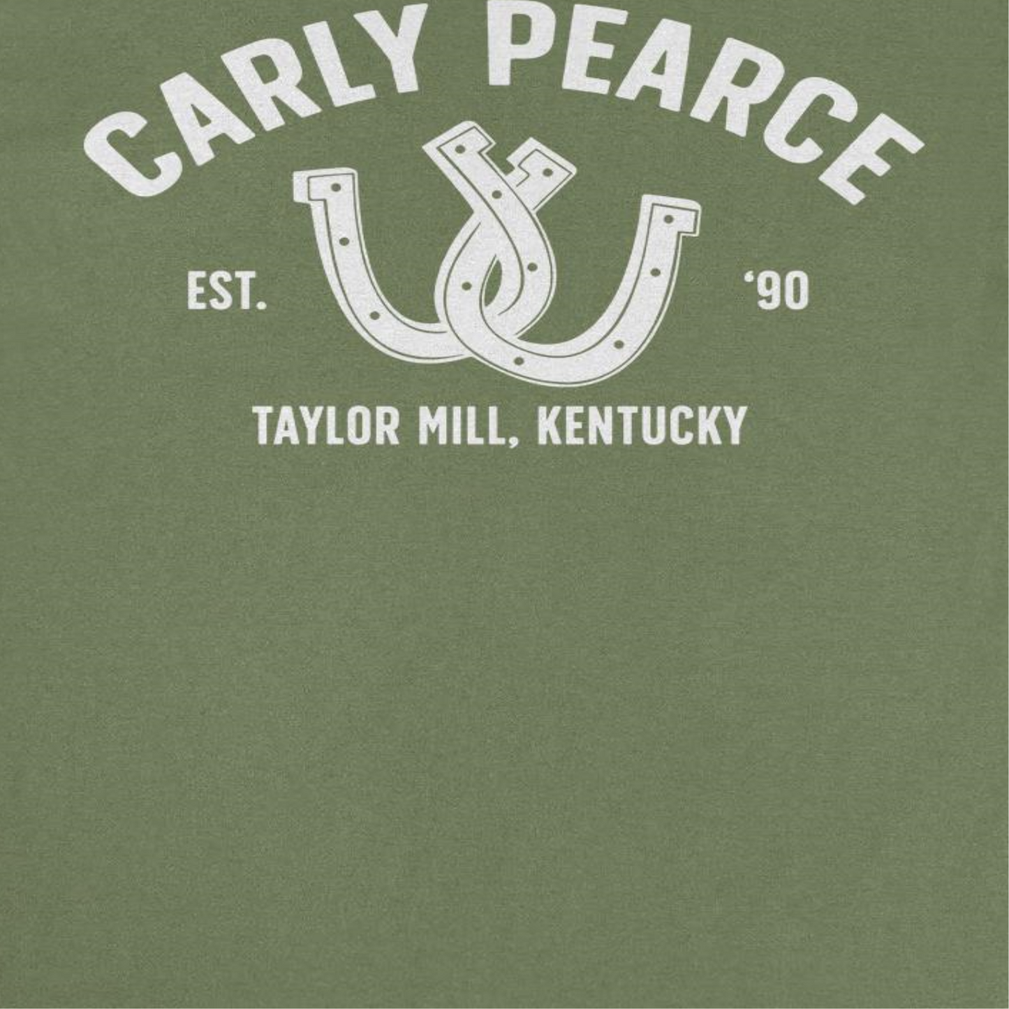 Carly Pearce Taylor Mill Horseshoe Mens T Shirt Military Green Officially Licensed