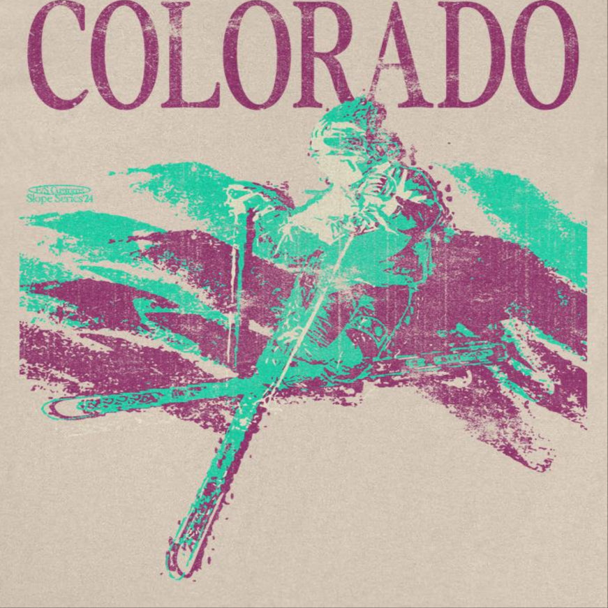 Skiing & Snowboarding Colorado Tan T-Shirt Officially Licensed