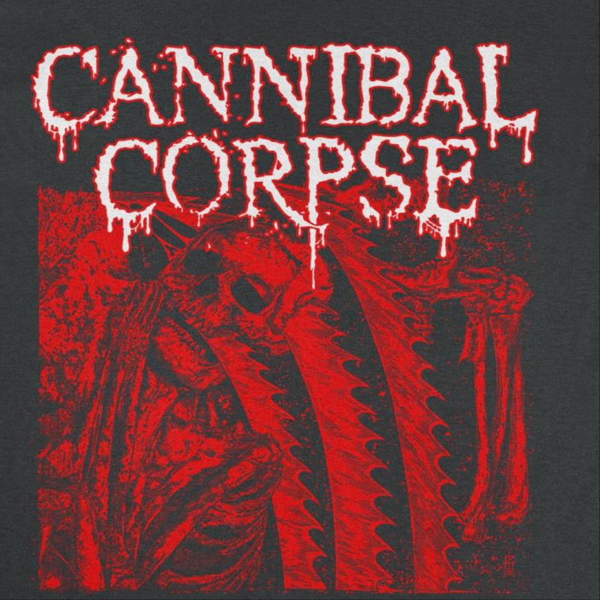 Cannibal Corpse Saw Face Mens T Shirt Black Officially Licensed