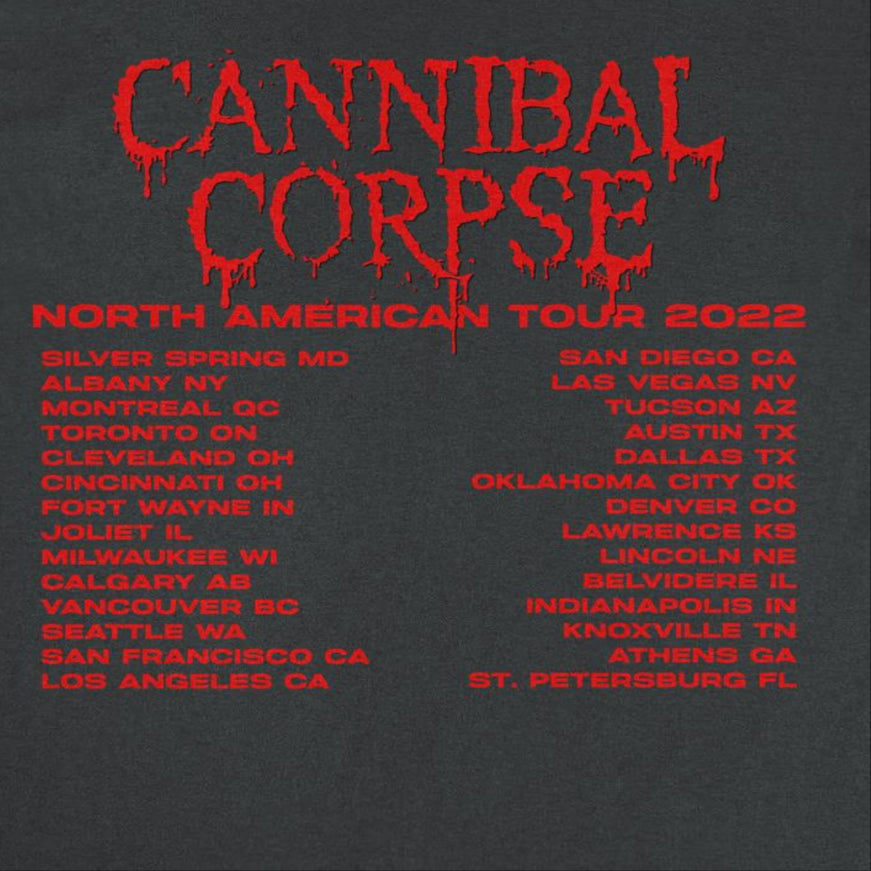 Cannibal Corpse Saw Face Tour Mens T Shirt Black Officially Licensed