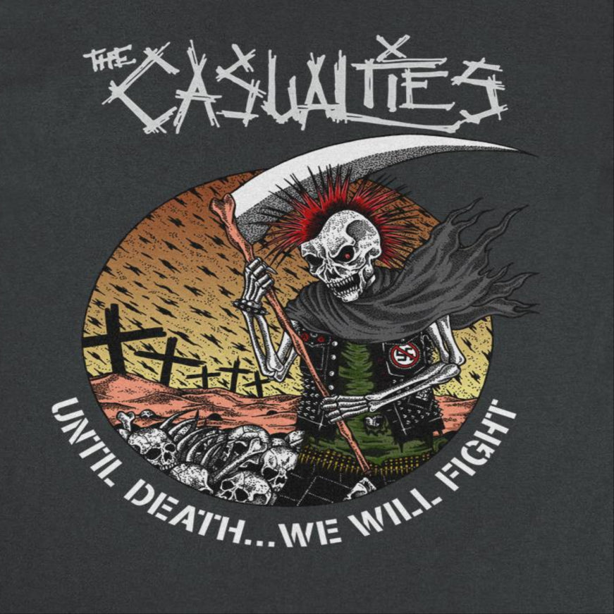 The Casualties Until Death Artwork Front Mens T Shirt Black Officially Licensed
