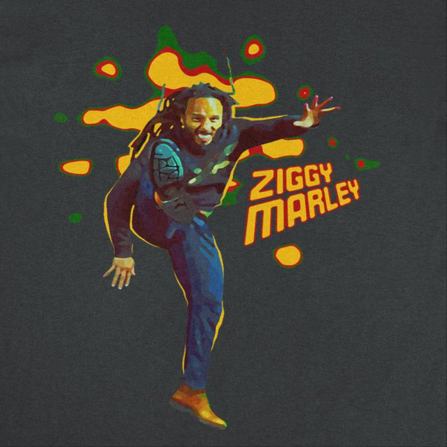 Ziggy Marley Kick Ziggy Mens T Shirt Black Officially Licensed