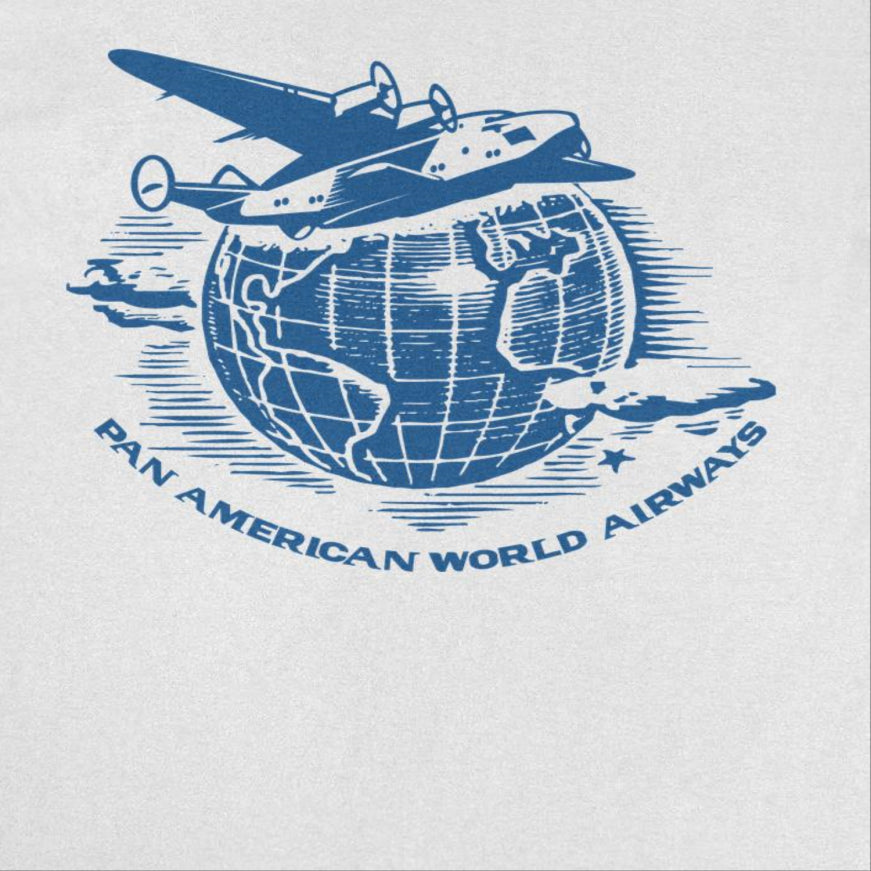 Pan Am Flying Around the World Mens T Shirt White Officially Licensed