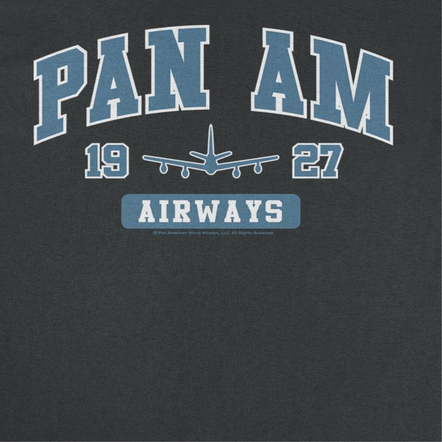 Pan Am Airways 1927 College Sports Text Mens T Shirt Black Officially Licensed
