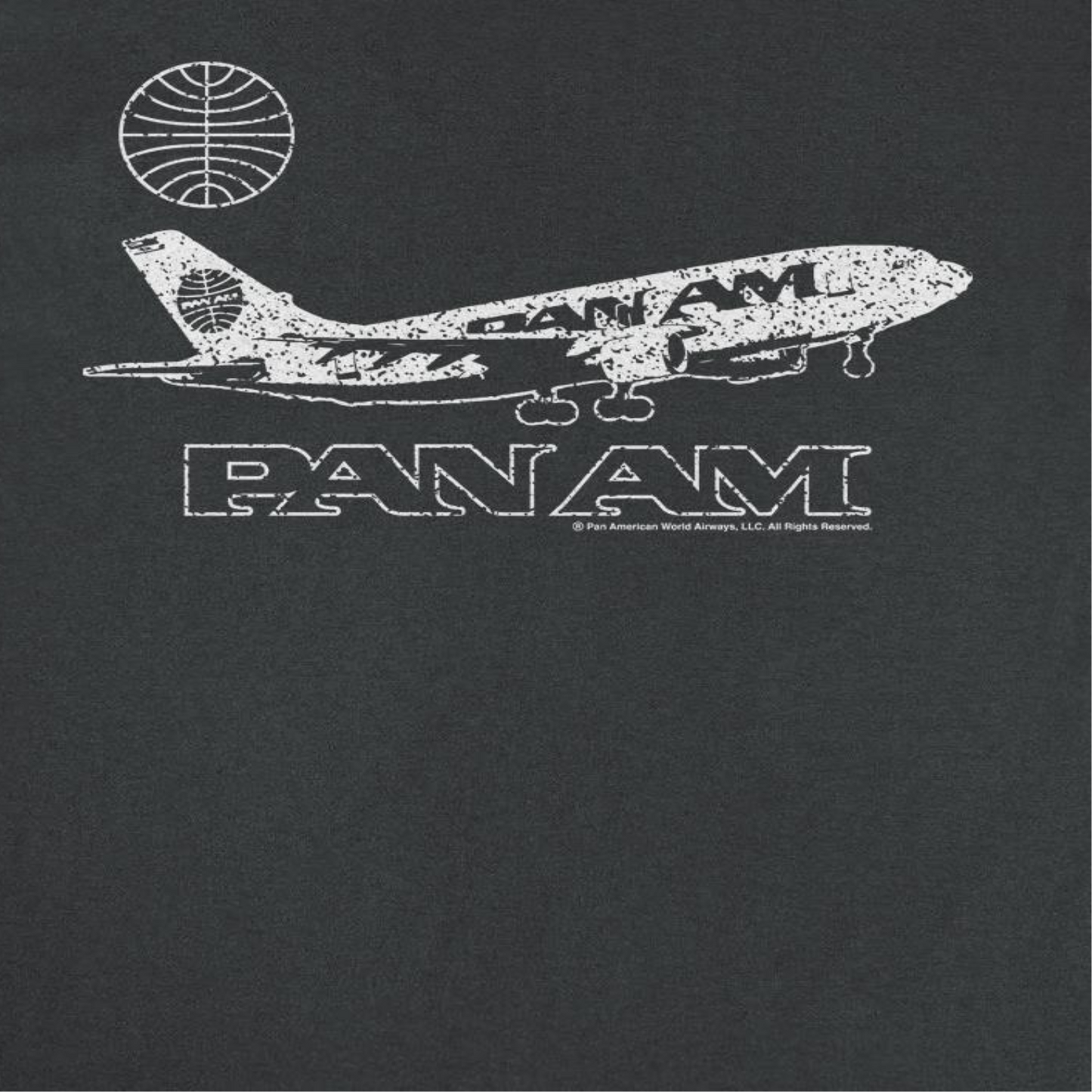 Pan Am Plane Take Off Distressed Mens T Shirt Black Officially Licensed
