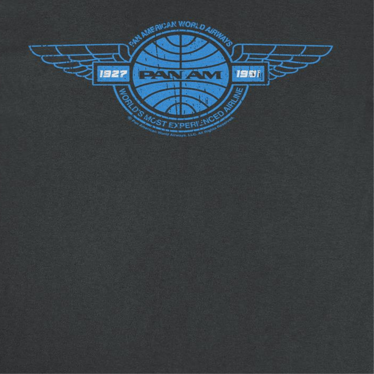 Pan Am Retro Blue Wings Logo 1927 1991 Mens T Shirt Black Officially Licensed
