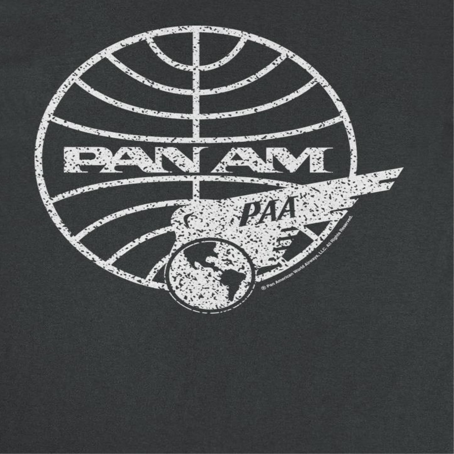 Pan Am Distressed PAA White Logo Mens T Shirt Black Officially Licensed