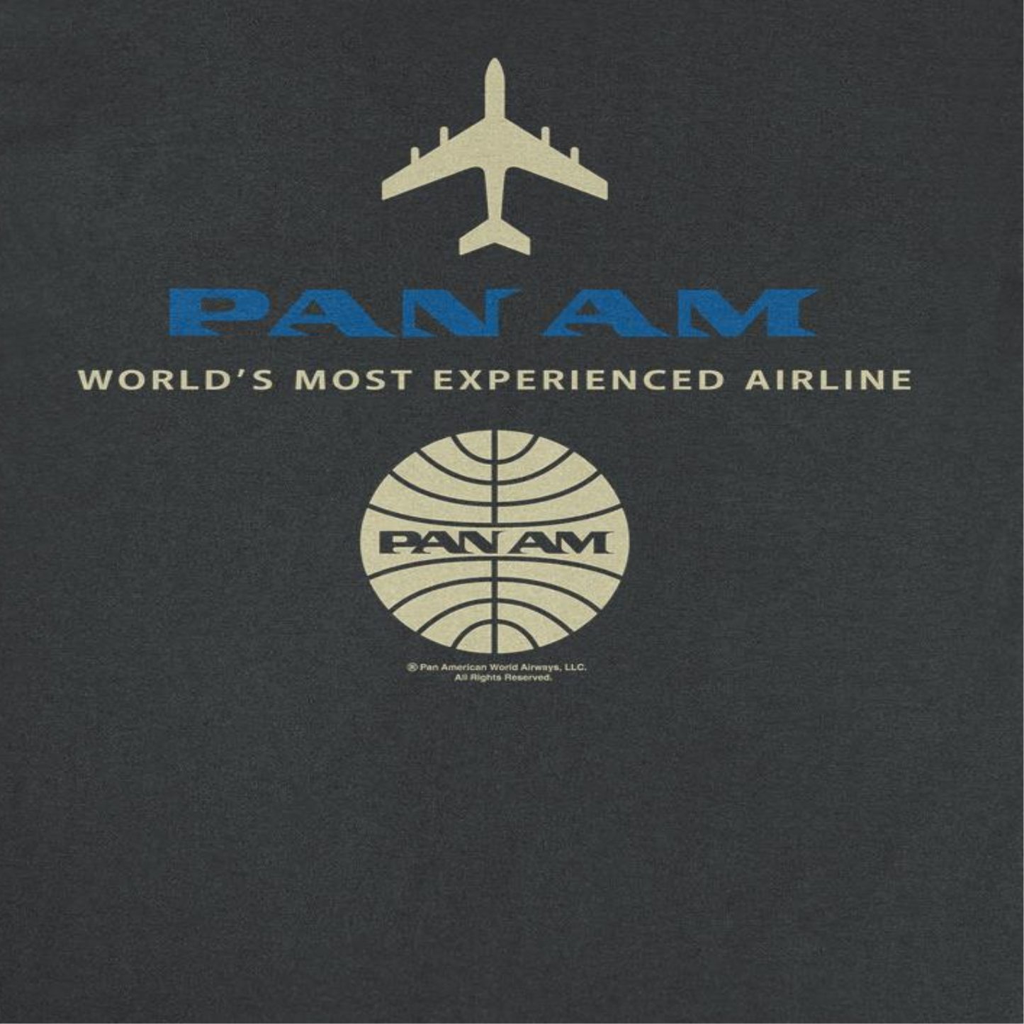 Pan Am Blue Gold Retro Logo Mens T Shirt Black Officially Licensed