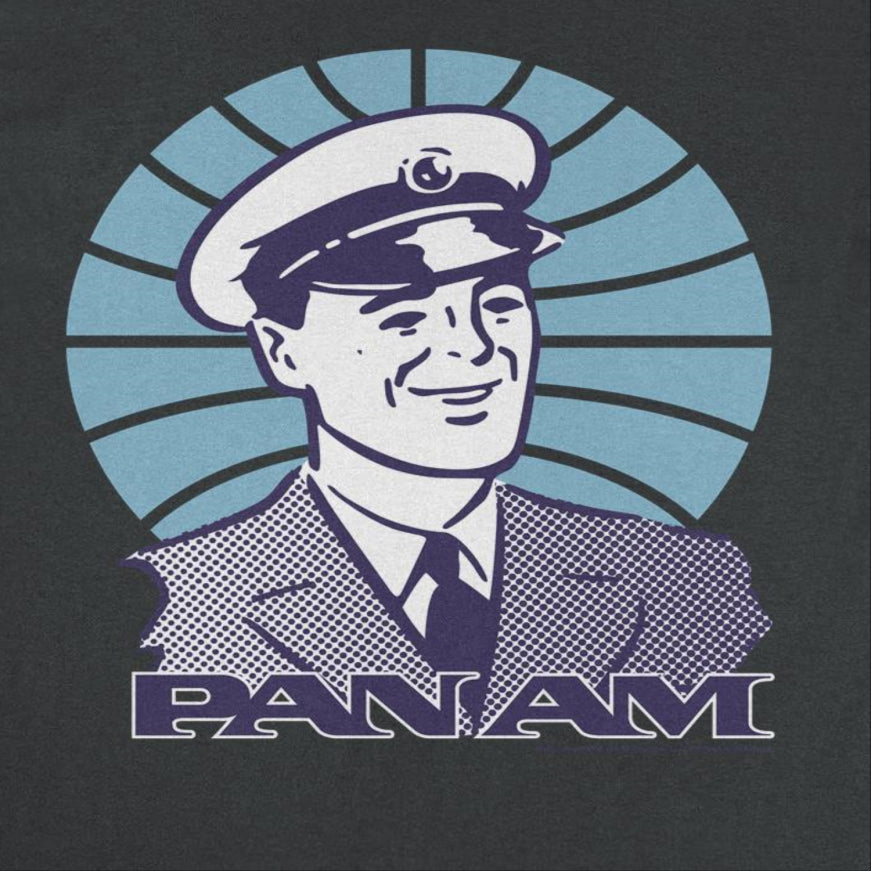 Pan Am Pilot Smile Mens T Shirt Black Officially Licensed