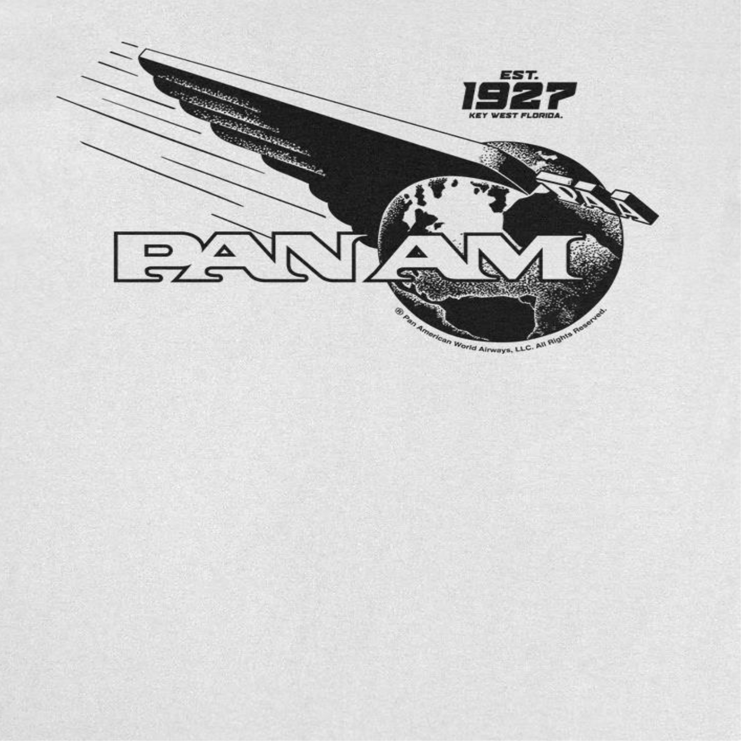 Pan Am Wing Globe Logo Black Print Mens T Shirt White Officially Licensed