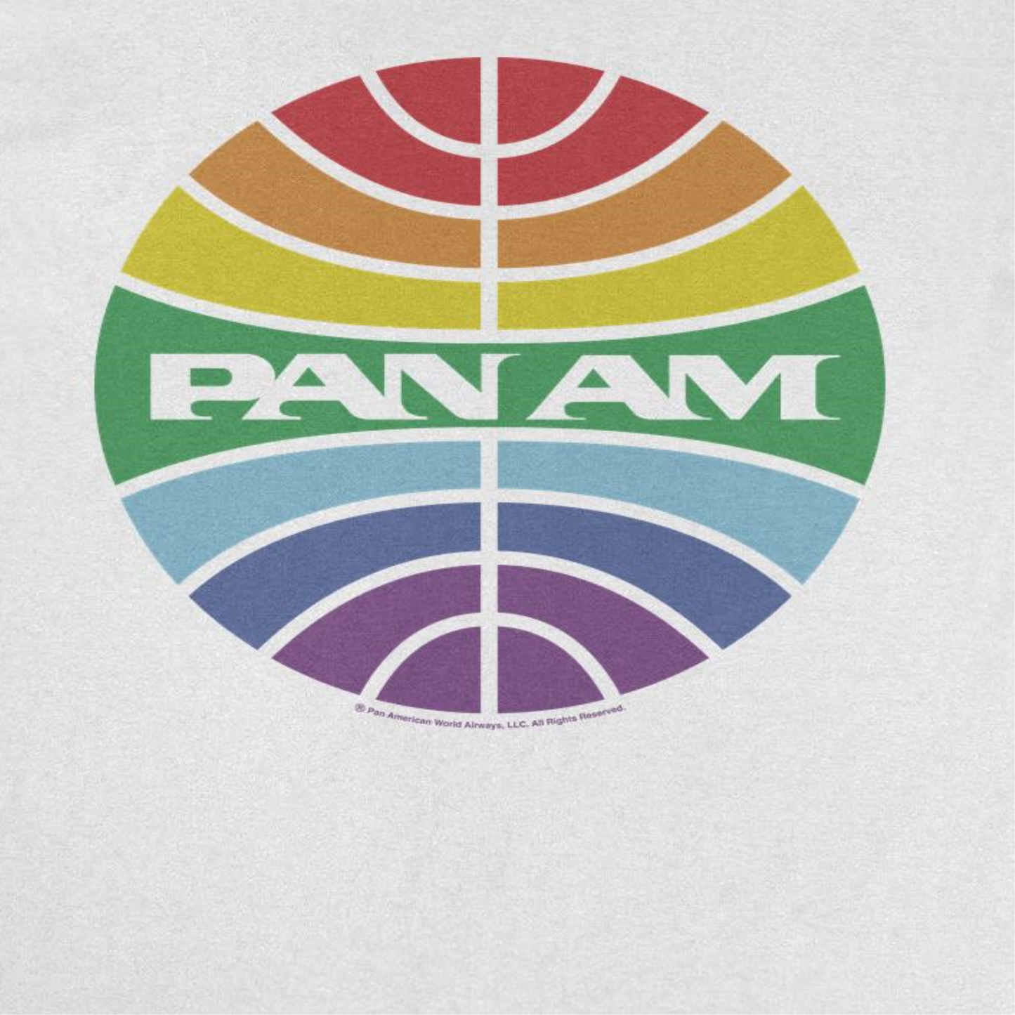 Pan Am Meatball Logo Rainbow Pride Mens T Shirt White Officially Licensed