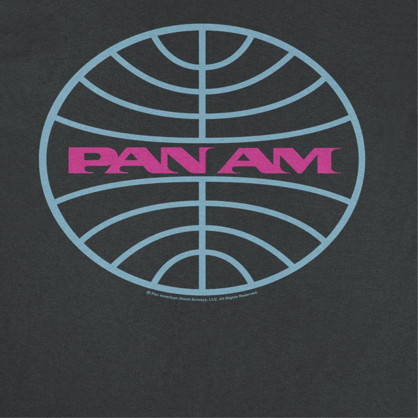 Pan Am Meatball Logo Pale Blue and Lavender Mens T Shirt Black Officially Licensed