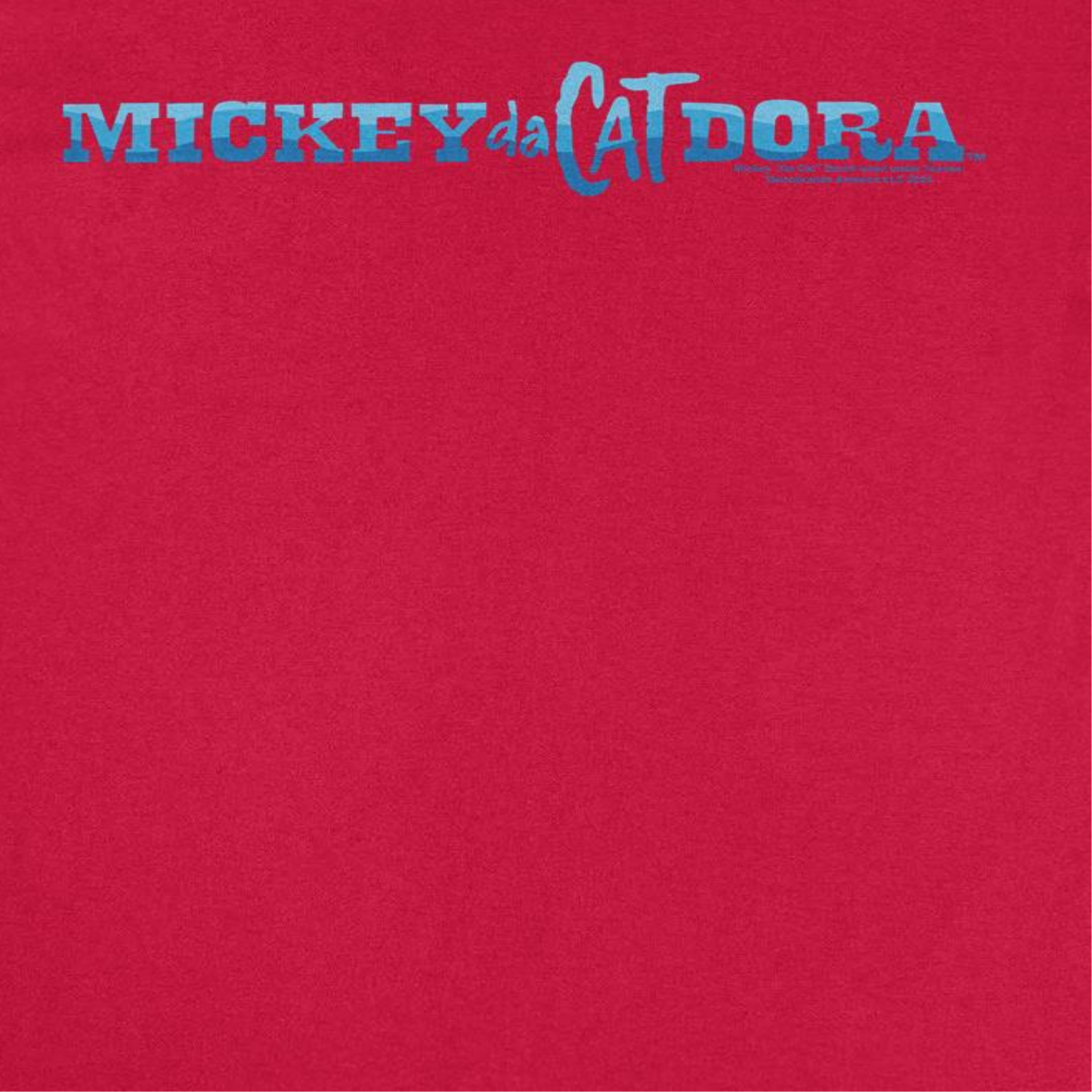 Mickey Da Cat Dora Blue Wavy Text Retro Surfer Miki Mens T Shirt Red Officially Licensed