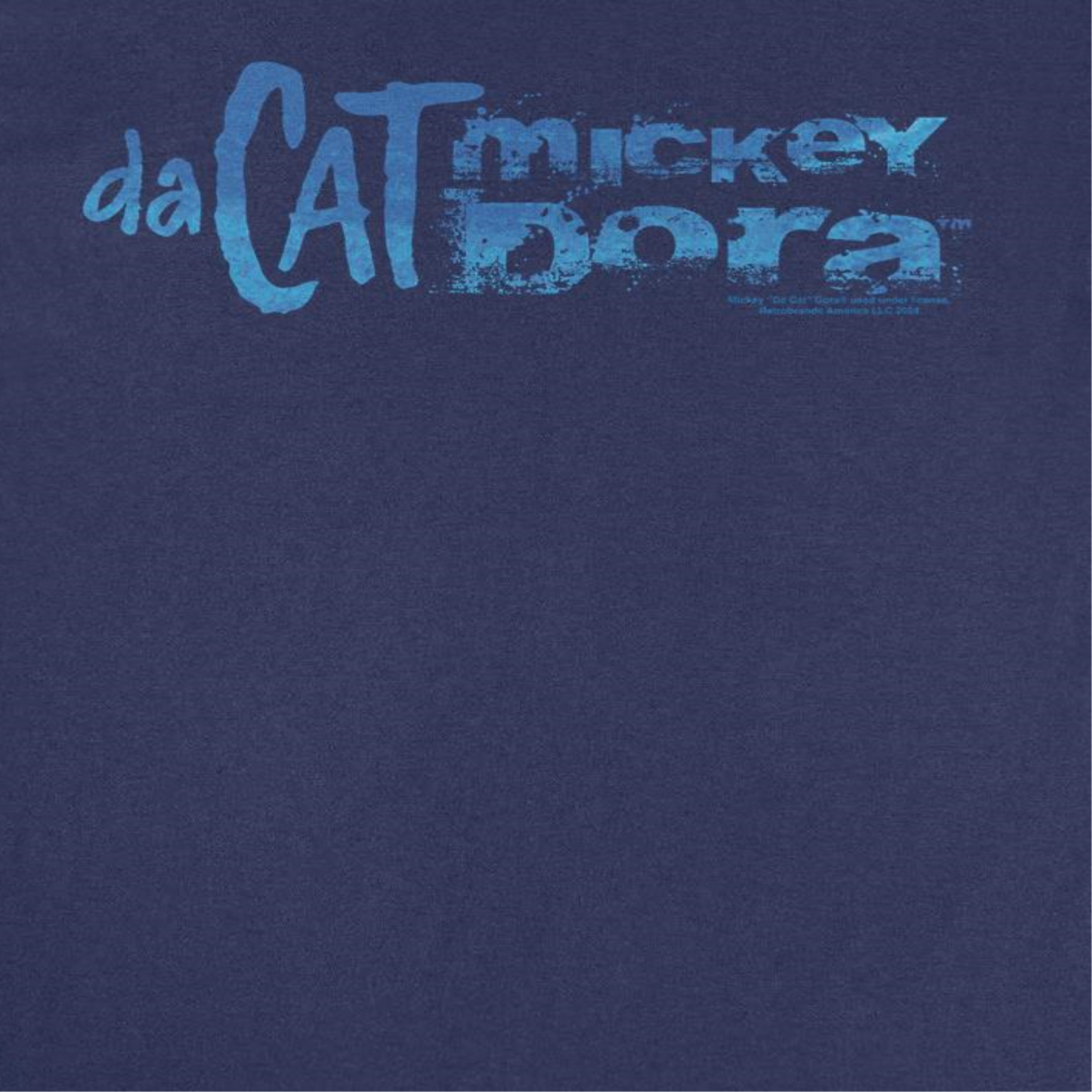 Mickey Da Cat Dora Blue Distress Text Retro Surfer Miki Mens T Shirt Navy Officially Licensed