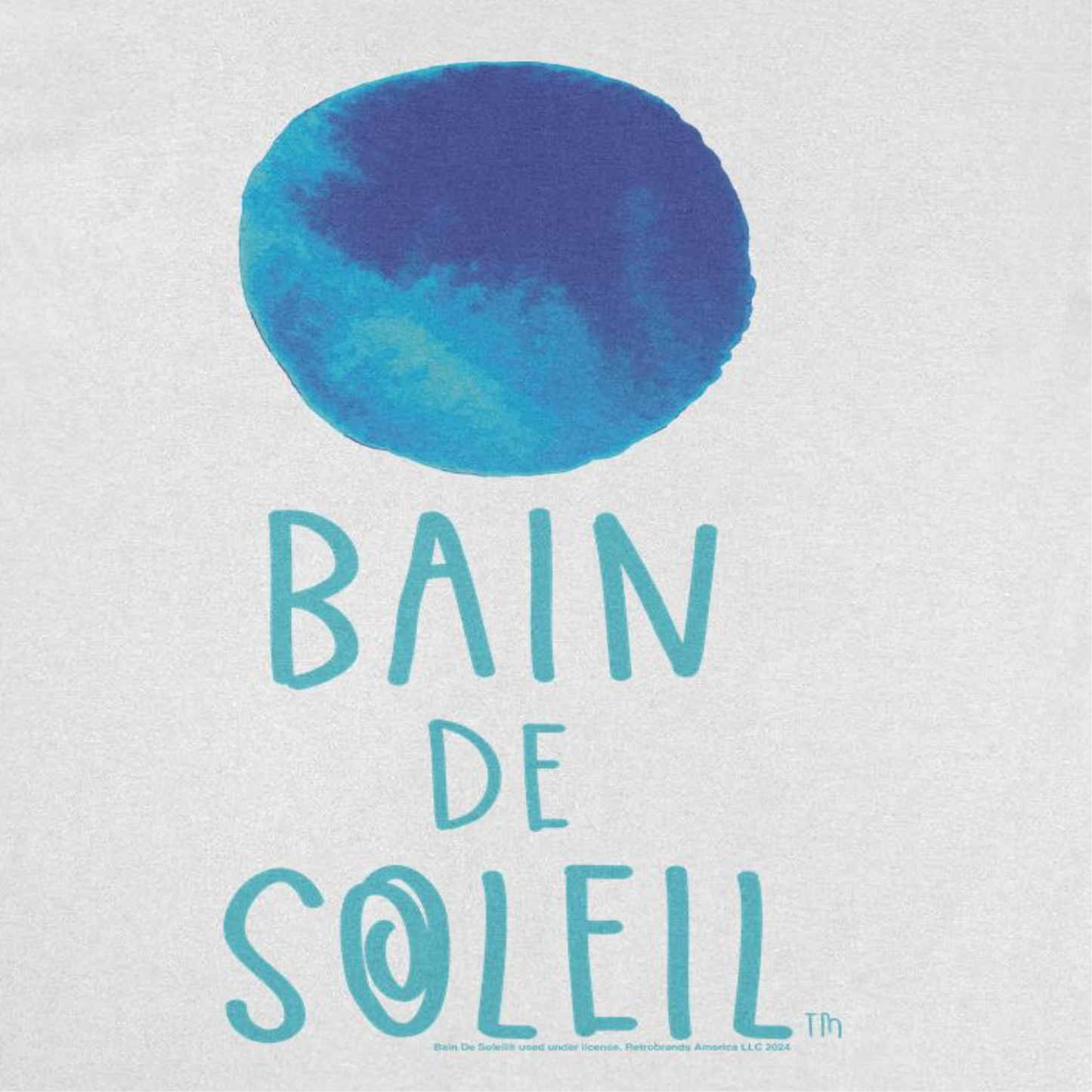 Bain De Soleil Blue Water Colour Sun Retro Sunscreen Mens T Shirt White Officially Licensed