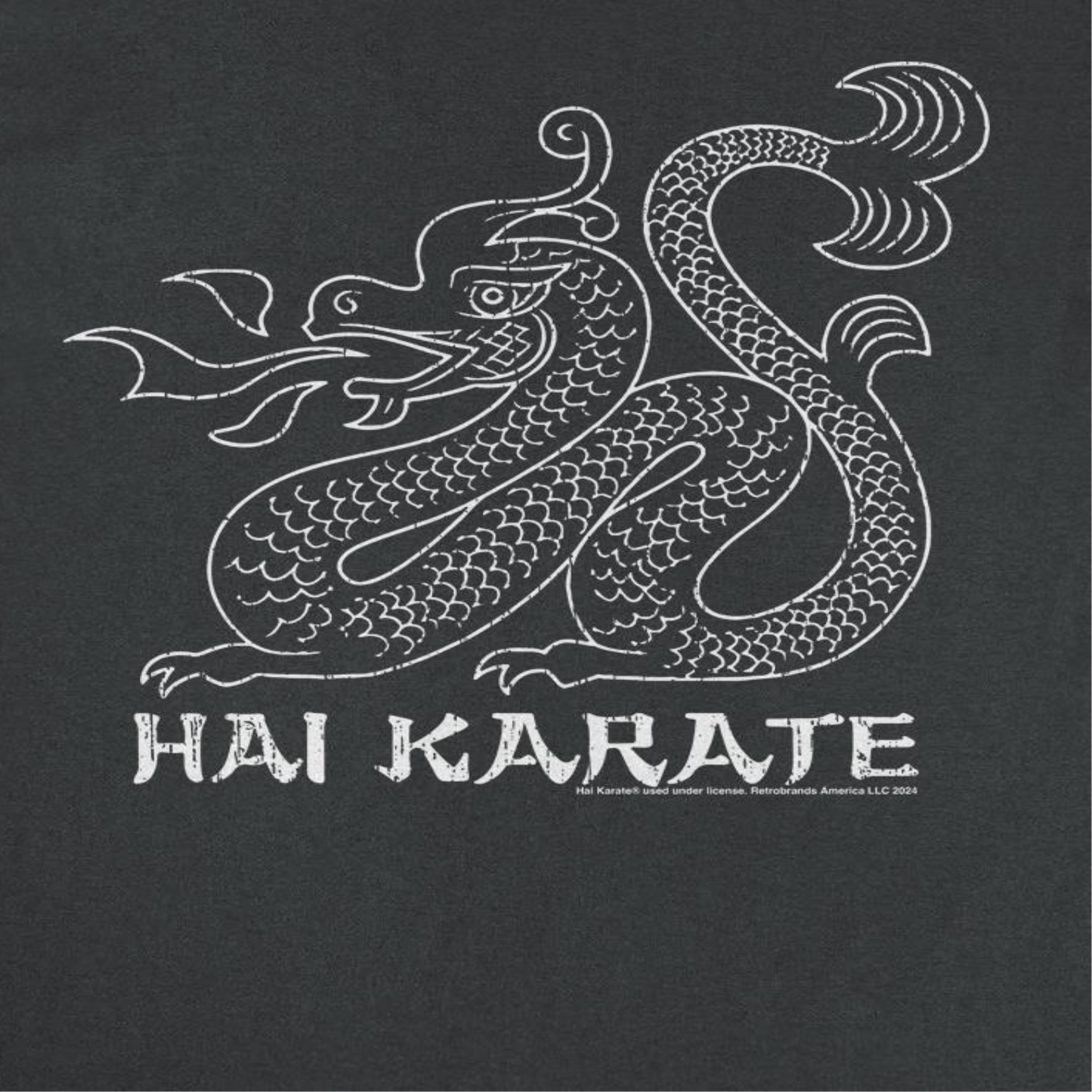 Hai Karate White Dragon Retro Aftershave Mens T Shirt Black Officially Licensed