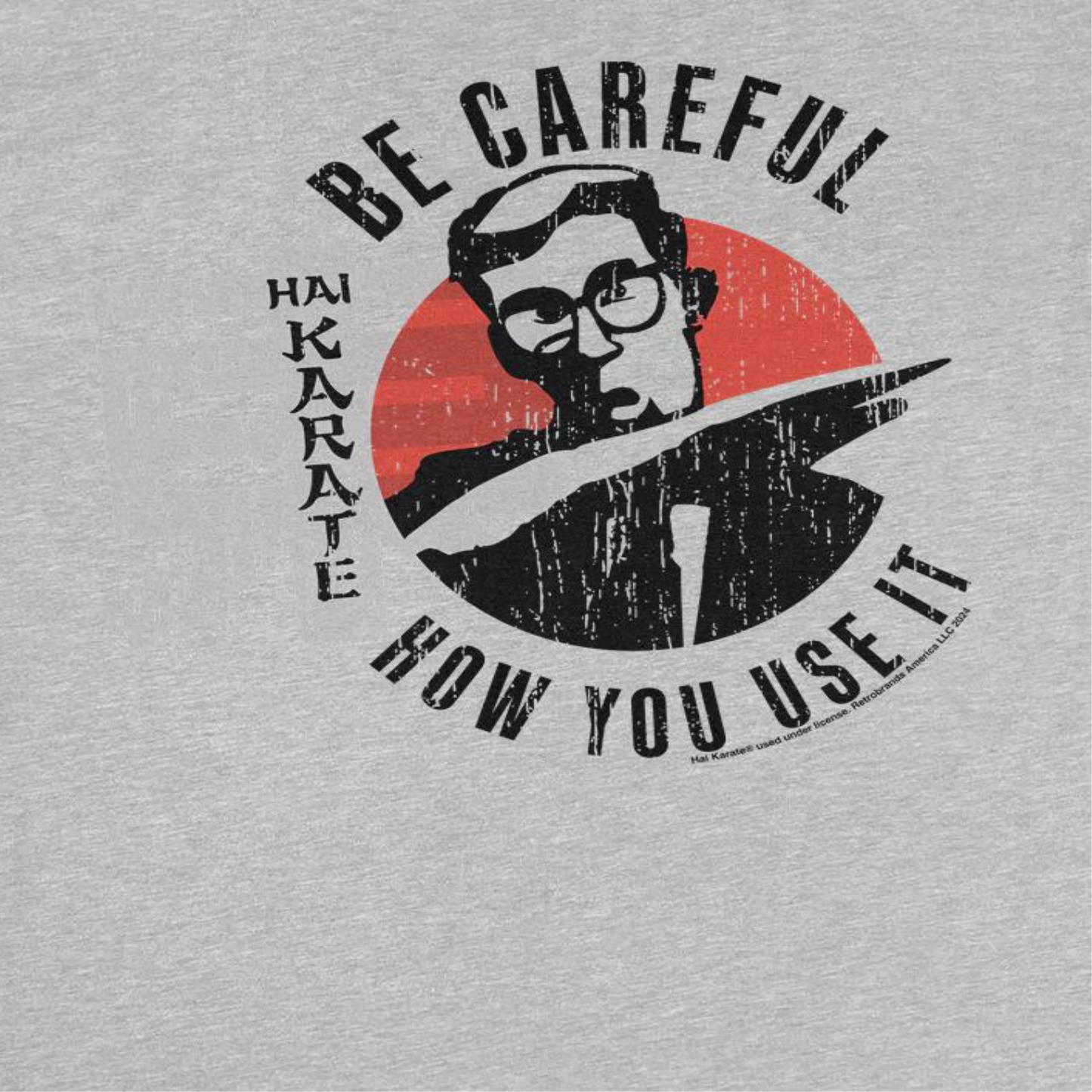 Hai Karate Be Careful How Your Use it Retro Aftershave Mens T Shirt Sport Grey Officially Licensed