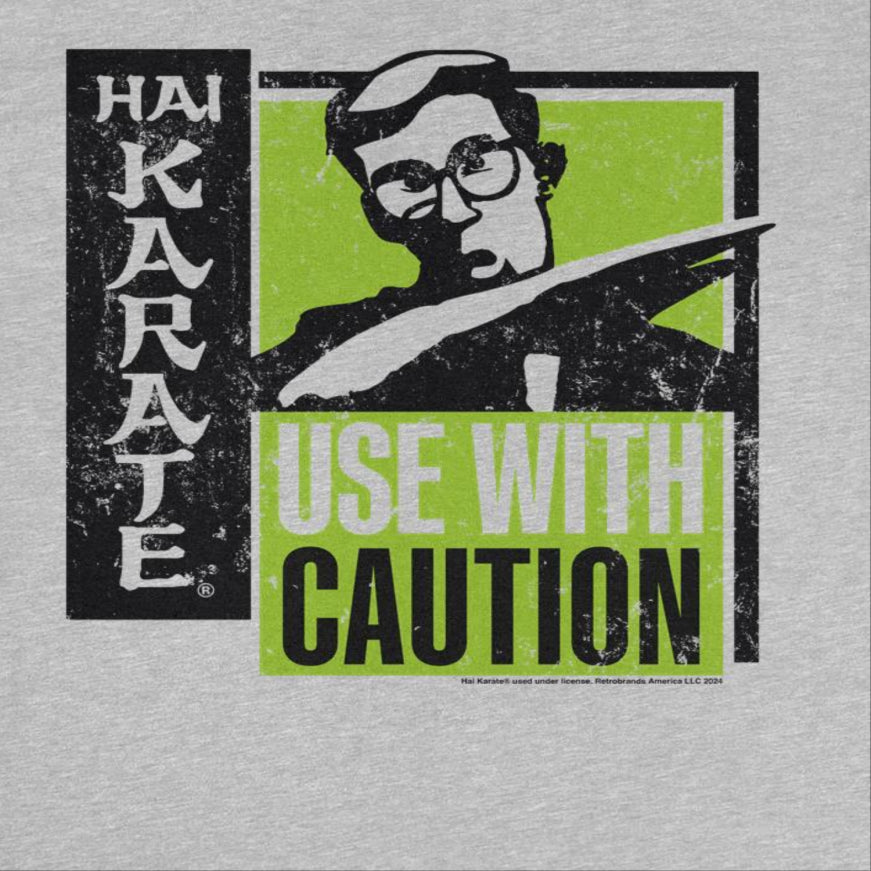 Hai Karate Use With Caution Black and Green Mens T Shirt Sport Grey Officially Licensed