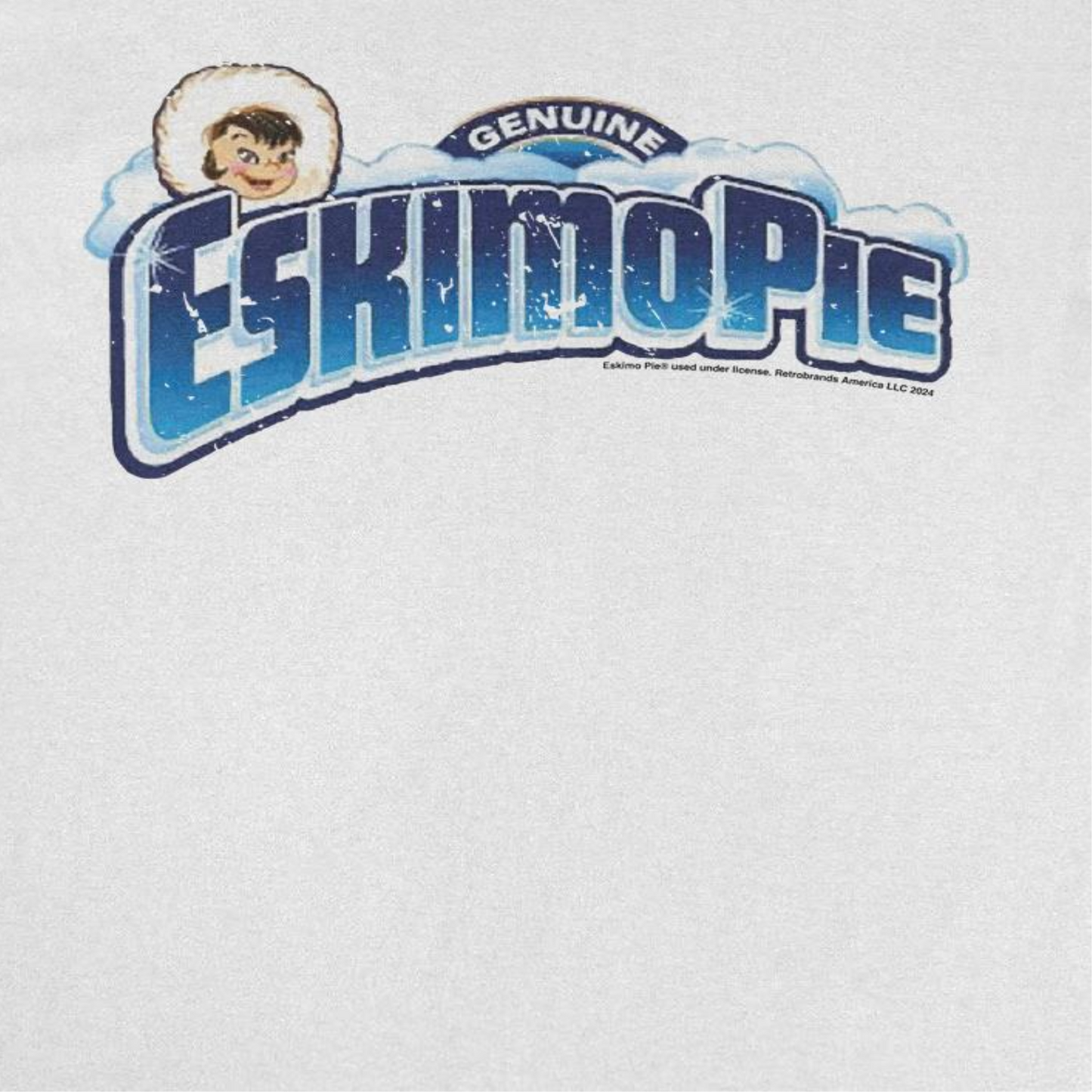 Eskimo Pie Genuine Retro Distress Clouds Mens T Shirt White Officially Licensed