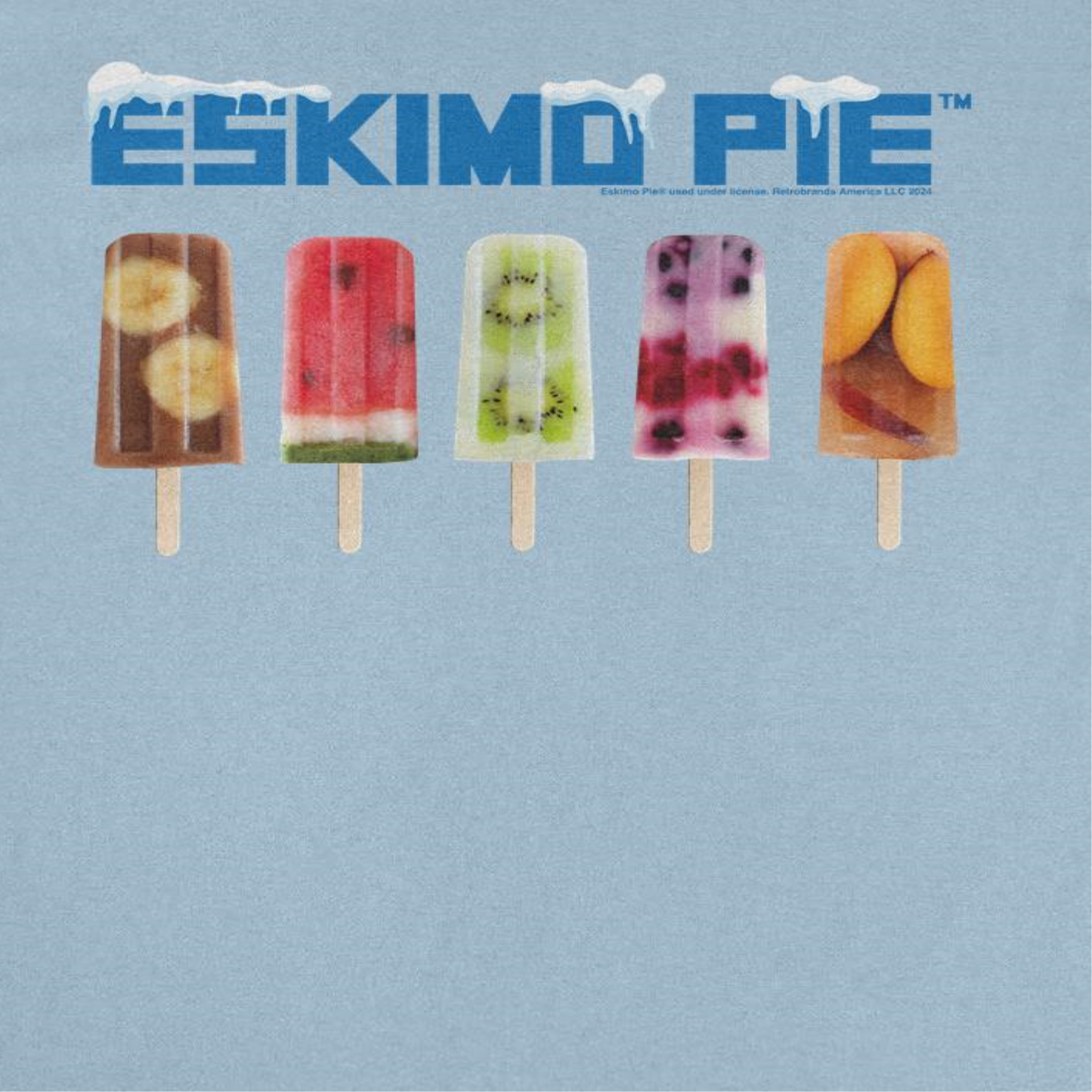 Eskimo Pie Retro Ice Lolly Selection Mens T Shirt Light Blue Officially Licensed