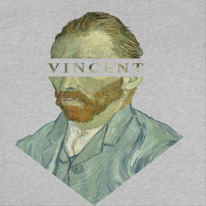 Classic Paintings Vincent Van Gogh Bust Mens T Shirt Sport Grey Officially Licensed