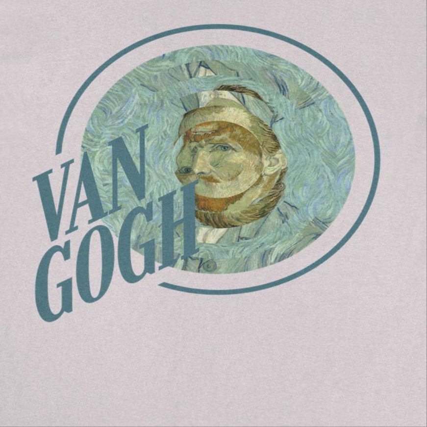 Classic Paintings Van Gogh Portrait Mens T Shirt Ice Grey Officially Licensed