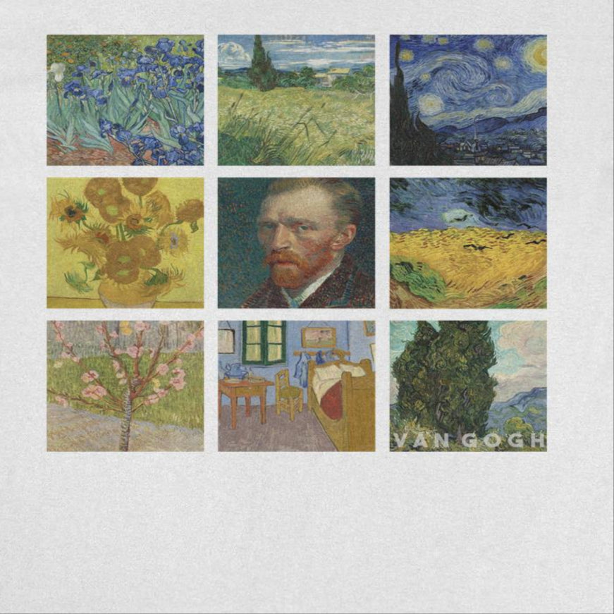 Classic Paintings Van Gogh Collection Mens T Shirt White Officially Licensed