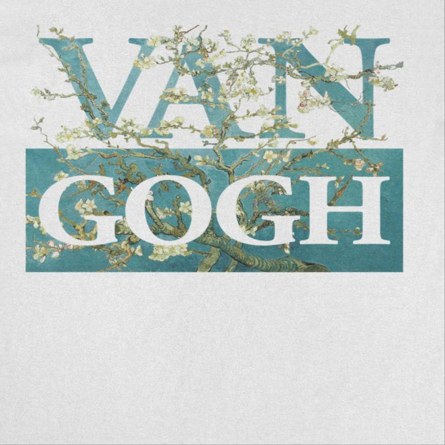 Classic Paintings Van Gogh Blossoms Mens T Shirt White Officially Licensed