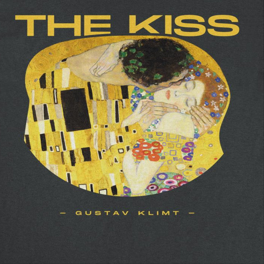 Classic Paintings the Kiss Klimt Mens T Shirt Black Officially Licensed