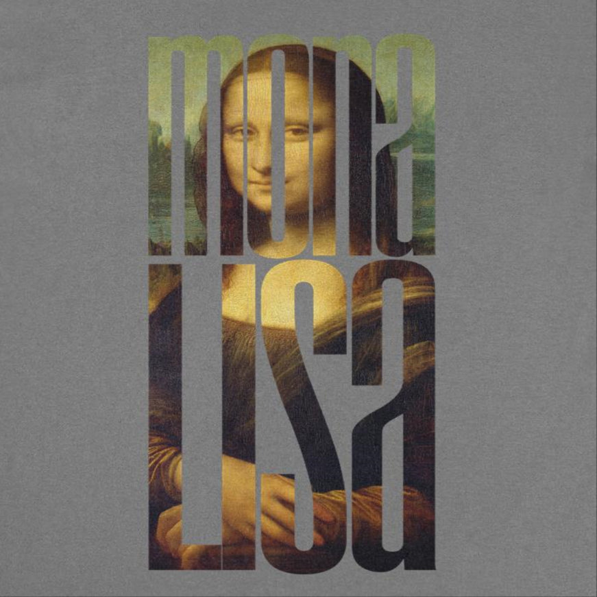 Classic Paintings Mona Lisa Cut Da Vinci Mens T Shirt Charcoal Officially Licensed