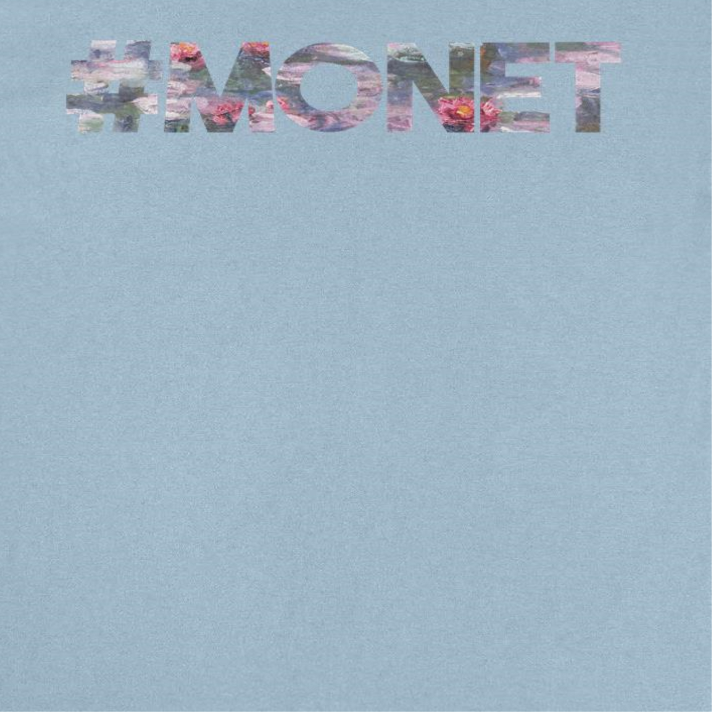 Classic Paintings Hashtag Monet Water Lillies Mens T Shirt Light Blue Officially Licensed