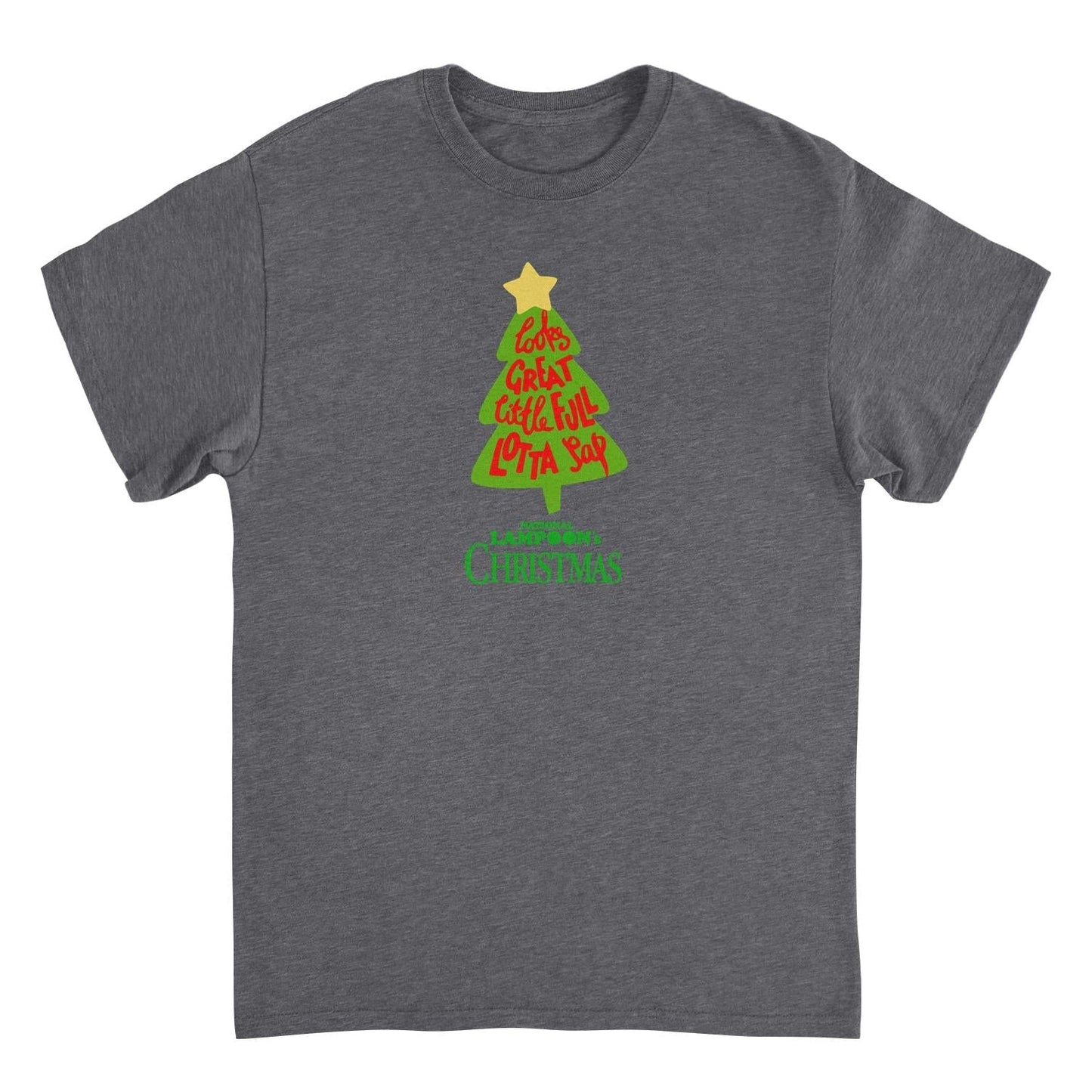 National Lampoon's Christmas Vacation Looks Great Christmas Tree Mens T Shirt Dark Heather Grey Officially Licensed