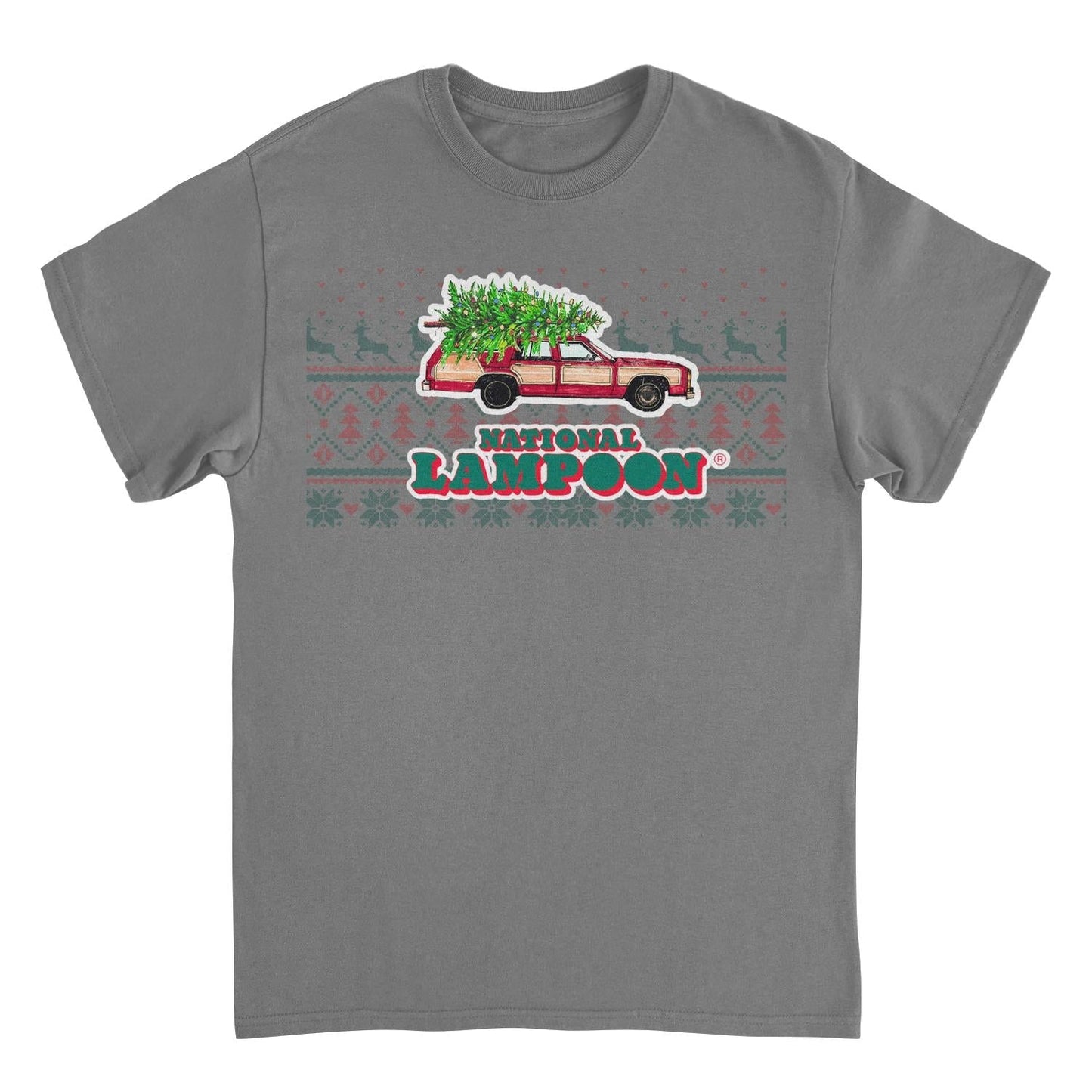 National Lampoon's Christmas Vacation Ugly Sweater 2 Mens T Shirt Charcoal Officially Licensed