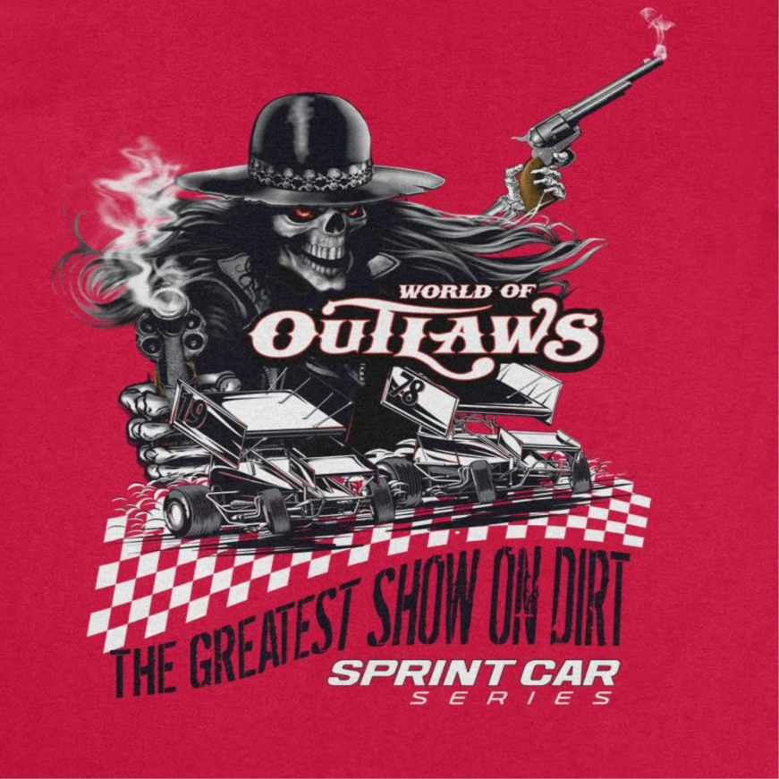 World of Outlaws The Greates Show On Dirt Mens T Shirt Red Officially Licensed