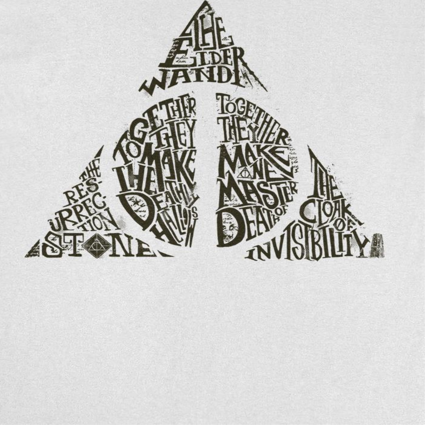 Harry Potter Deathly Hallows Shape Mens T Shirt White Officially Licensed