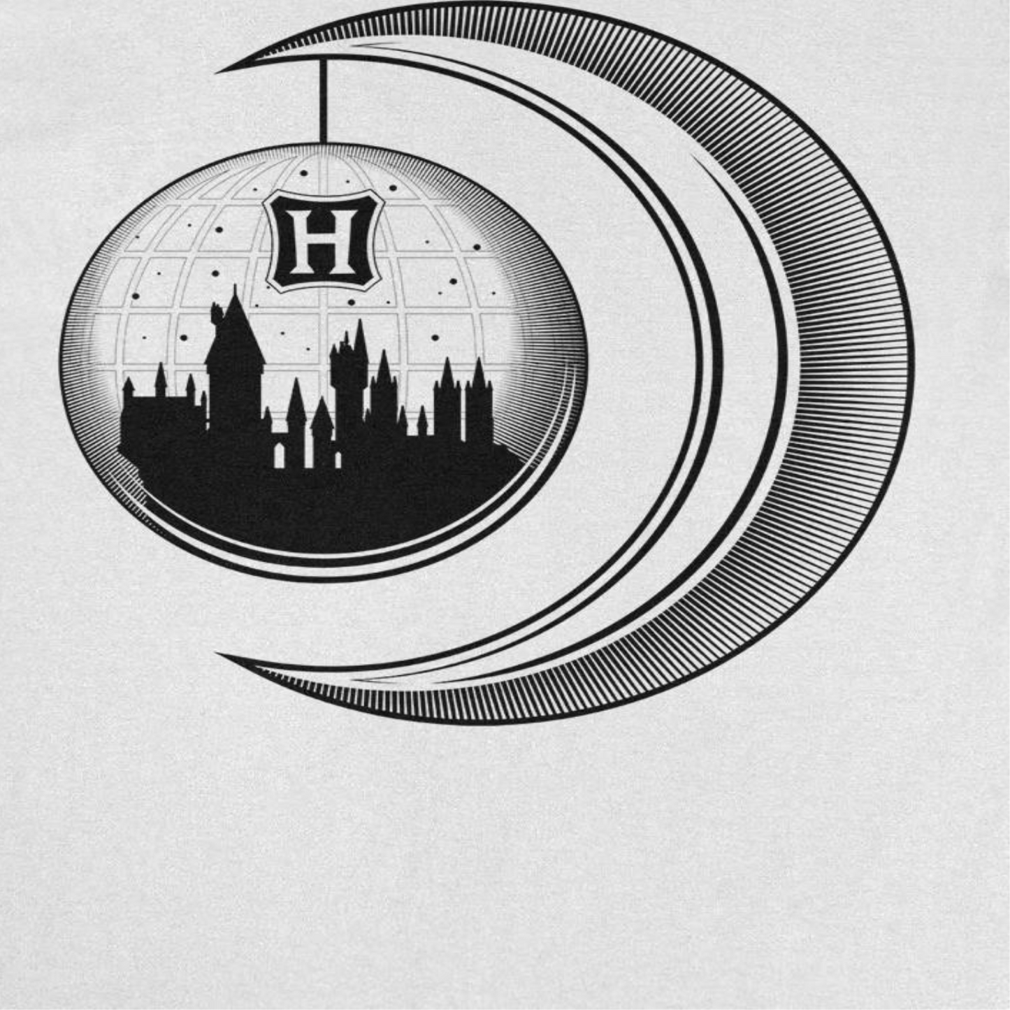 Harry Potter Hogwarts Moon Castle Mens T Shirt White Officially Licensed