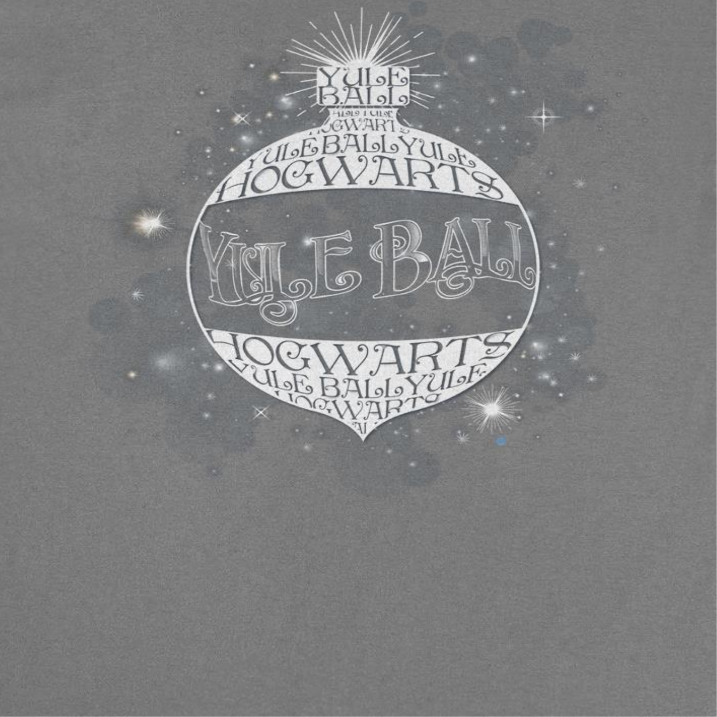 Harry Potter Christmas Sphere Hogwarts Mens T Shirt Charcoal Officially Licensed