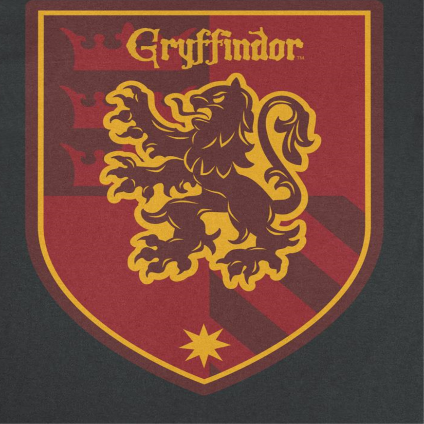 Harry Potter Griffindor Emblem Mens T Shirt Black Officially Licensed