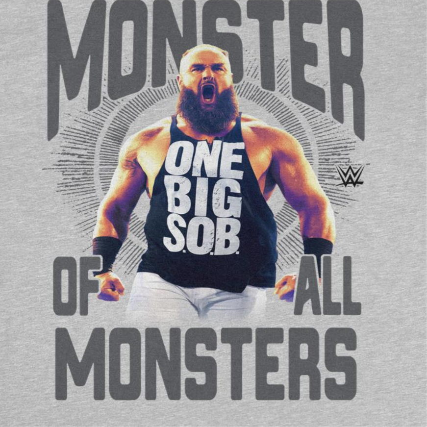 WWE Monster of all Monsters Mens T Shirt Sport Grey Officially Licensed